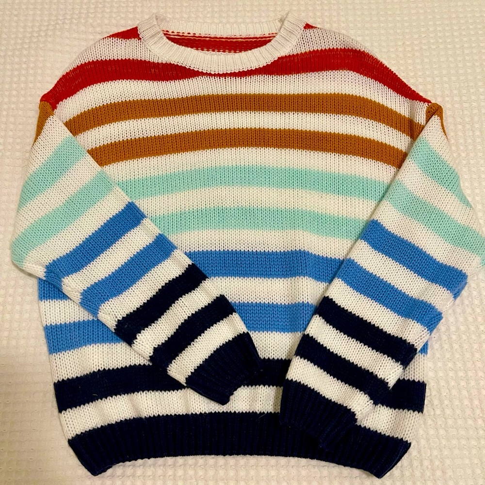 Casual Oversized Long Sleeve Crewneck Knitted Pullover